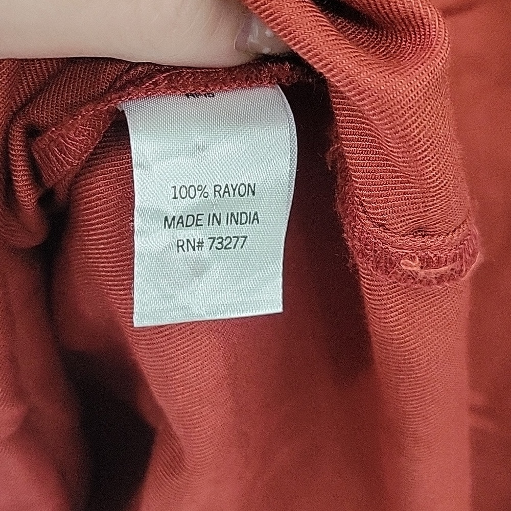 SO Rust-Red Button Front Shirt Dress - Picture 6 of 6